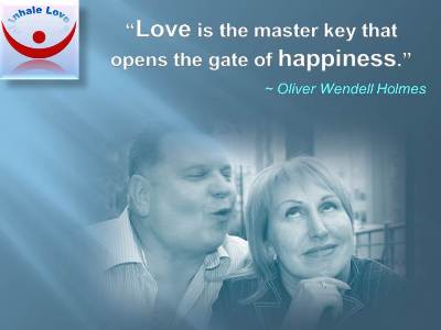 Love Quotes at Inhale Love: Love is the master key that opens the gate of happiness